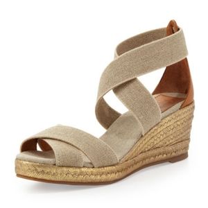 Tory Burch Adonis Mid-Wedge Sandal, Khaki Size 8.5